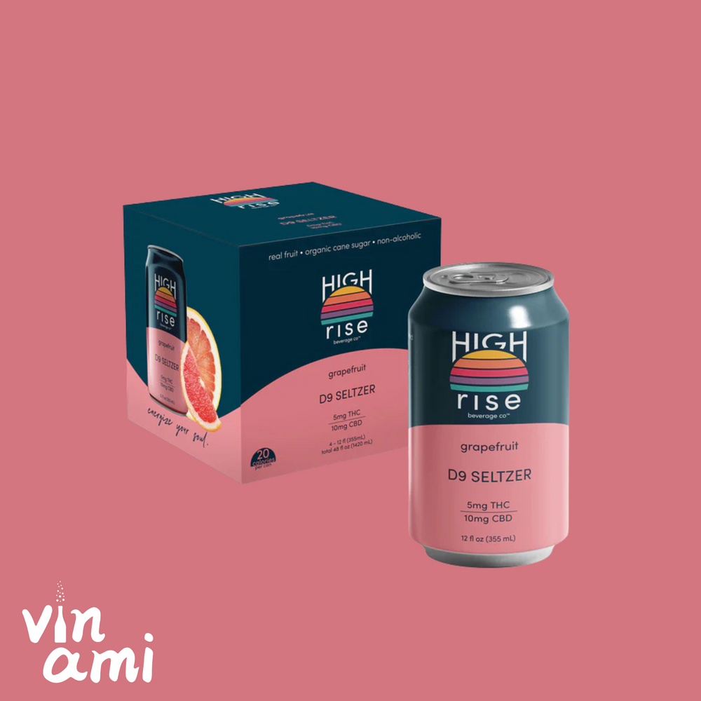 High Rise Grapefruit THC Seltzer (4 Pack)