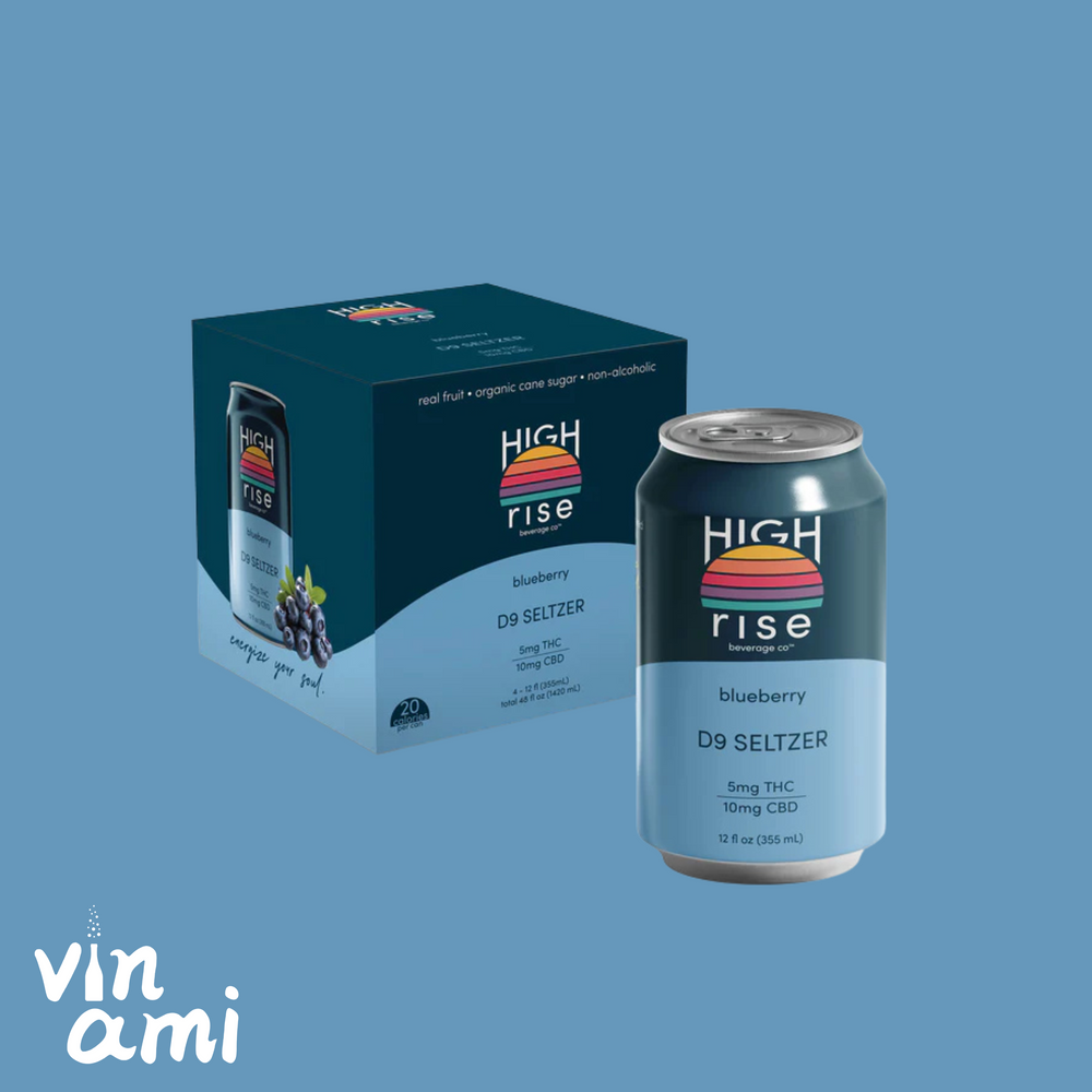 High Rise Blueberry THC Seltzer (4 Pack)